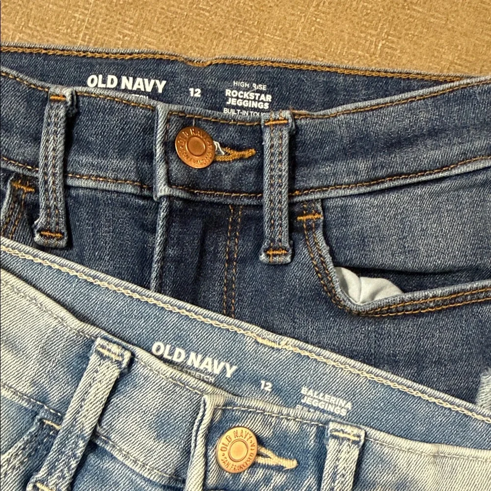 Old Navy Two-Pair Girls Blue Skinny Jeans Set Jeggings size 12